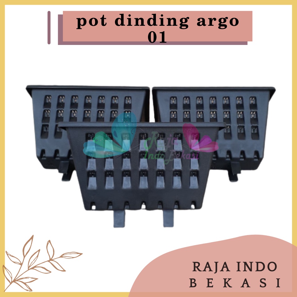 Pot Dinding Argo 01 Hitam 21 22 Cm Pot Dinding Tempel Cantol Pager Argo01 - Pot Vertical Garden Vertikal