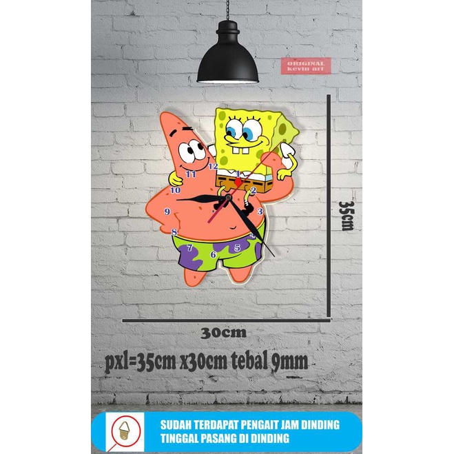 JAM DINDING UNIK MINIMALIS MODERN KARAKTER PATRICK SPONGEBOB HIASAN DINDING RUANG TAMU AKSESORIS DINDING KAYU BESAR UNIK DAN KEREN PAJANGAN DINDING CUSTOM AESTHETIC MURAH TEMPEL TEMBOK 3d DEKORASI DINDING ARTISTIK MODERN MEWAH BAGUS BESAR GLOW IN THE DARK