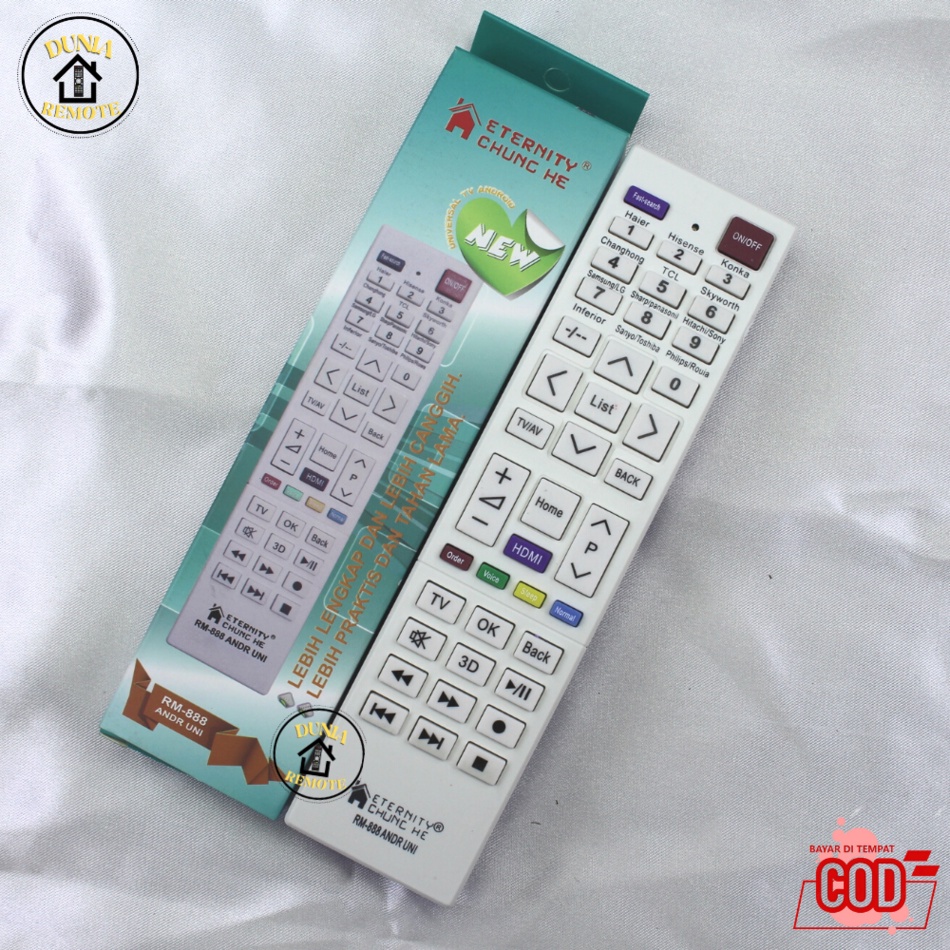 Remote Multi Universal TV LED SMART TV ANDROID Chunghe RM- 888 ANDR UNI (Changhong, Hisense,Konka, Mito, Ichiko,dll)