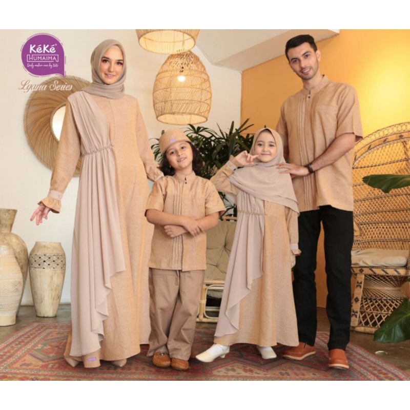 SARIMBIT KEKE TERBARU 2022 / LYANA ALMOND CREAM KEKE / SARIMBIT KELUARGA LEBARAN 2022 / BAJU COUPLE 