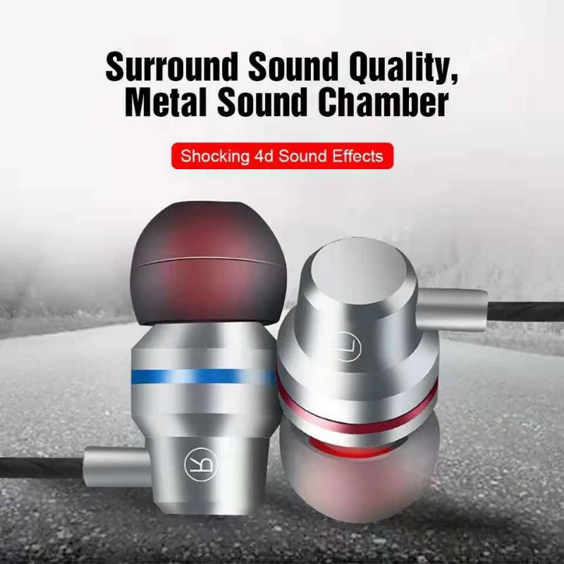 Headset Gaming Bass Sports Hifi Metal Rock 3.5mm Stereo Surround Earphone Gaming Bass Handsfree