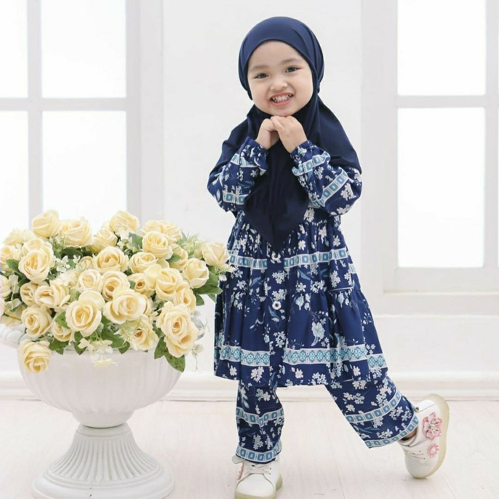 Oribel Kids 5 Thn Setelan Baju Muslim Anak Plus Khimar Pakaian Anak Gamis Anak