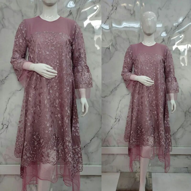 Zaskia Midi Dress / Dress Pesta Kondangan Wisuda Seragaman Lamaran Couple