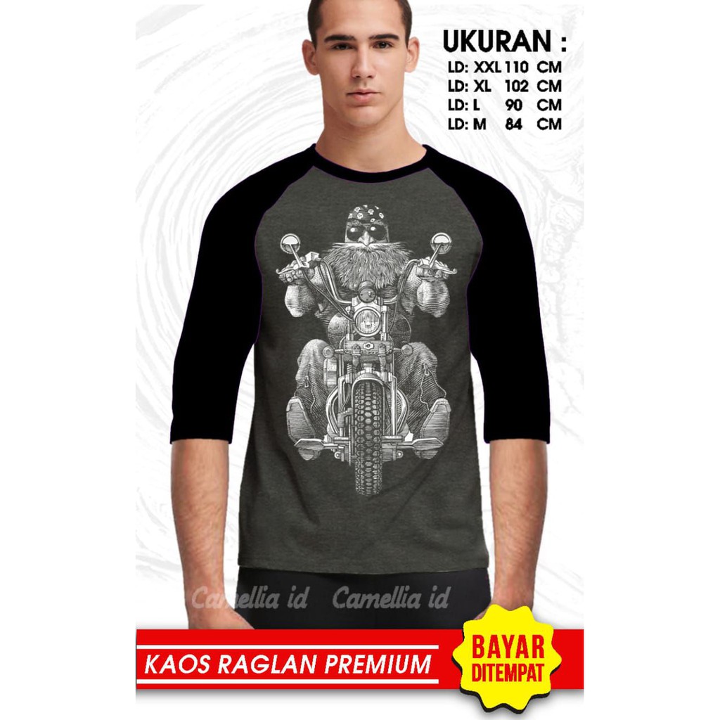 Kaos Raglan (MOGE)/Kaos Pria Lengan 3/4/ Kaos Pria/ Kaos Cowok/ Kaos Oblong/Misty/Kaos