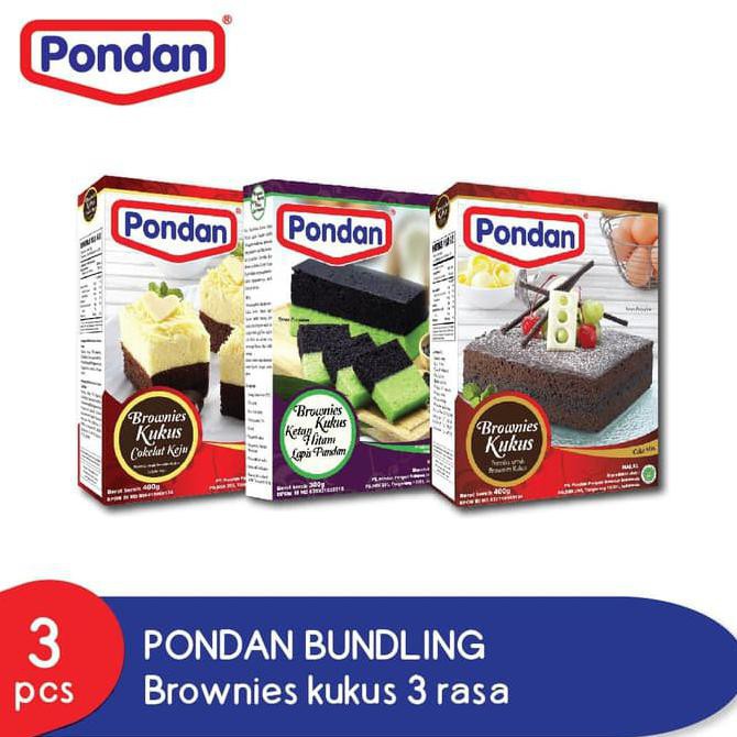 

( BISA COD ) Pondan Paket Brownies (brownies kukus, cokelat keju, ketan hitam lapis pandan)