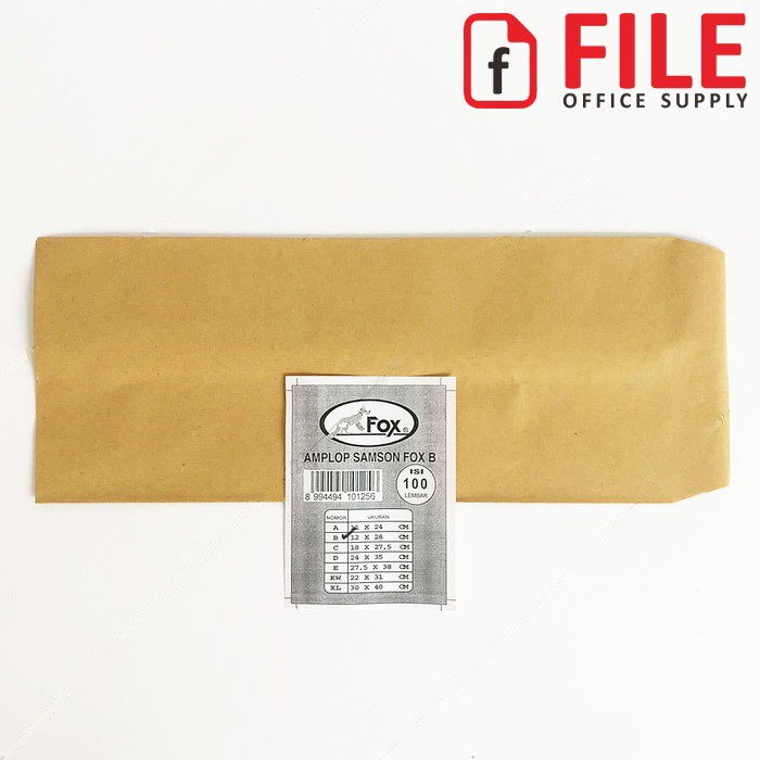 

Amplop Map Kertas Coklat Samson FOX B / Super Kabinet (12 x 28 cm) - 100 pcs