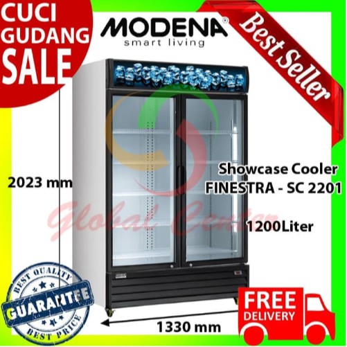 Modena Showcase Display Cooler SC 2201 L 1200 Liter FREE ONG SURABAYA