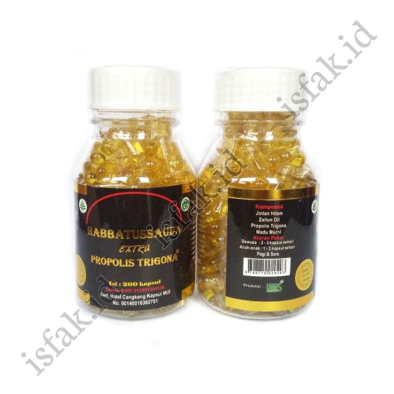 Habbatussauda Extra Propolis Trigona UMS 200 Kapsul Habbat Habbatusauda Minyak Jinten Hitam Madu Zaitun Propolis Nigella Sativa