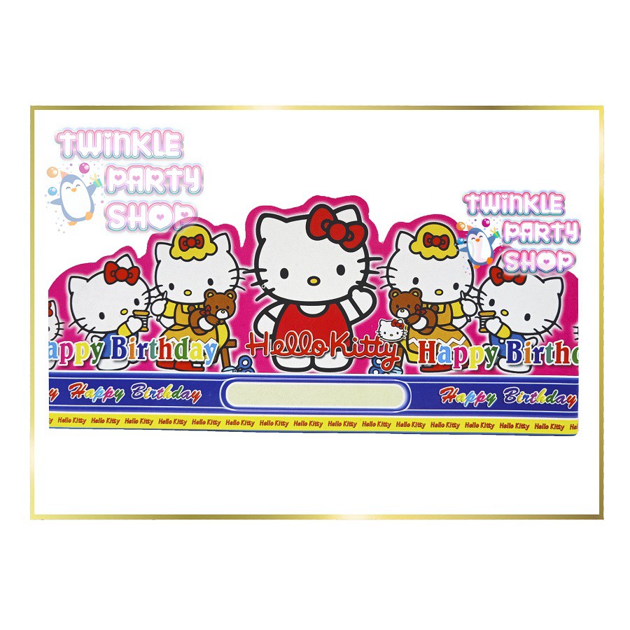Topi Ultah Hello Kitty/ Topi Pesta Lingkar Karakter Hello Kitty