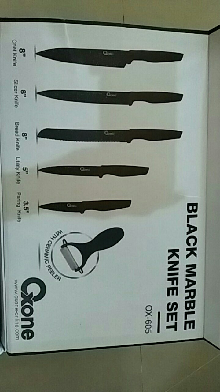 Pisau Set / Knife Set Oxone Black Marble / Marmer Hitam Ox 605 / Ox605 / Ox-605 (original100%)