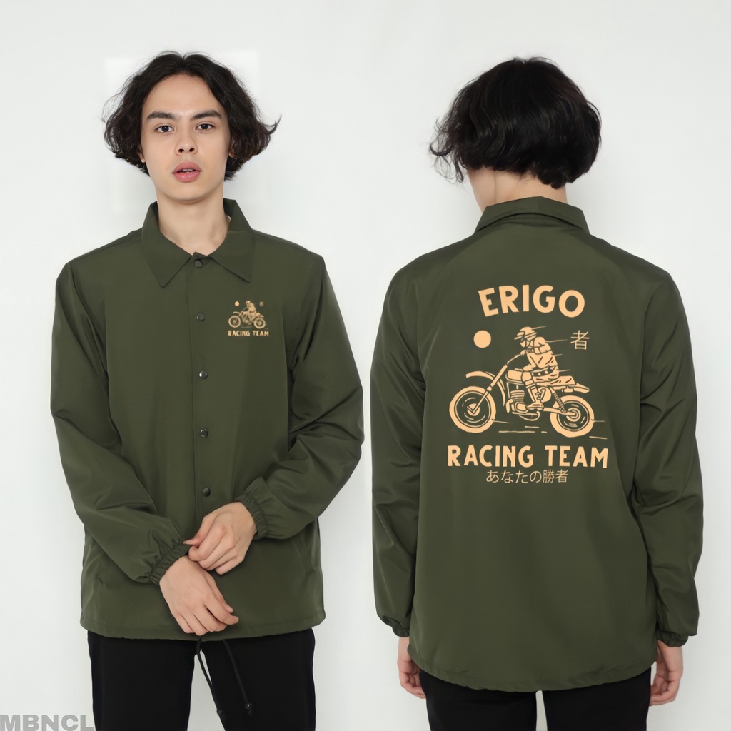 Coach erigo Jacket remaja Apparel NAGA jepang jaket pria wanita jacket murah distro remaja kekinian terbaru jeket perasut-RACING ARMY