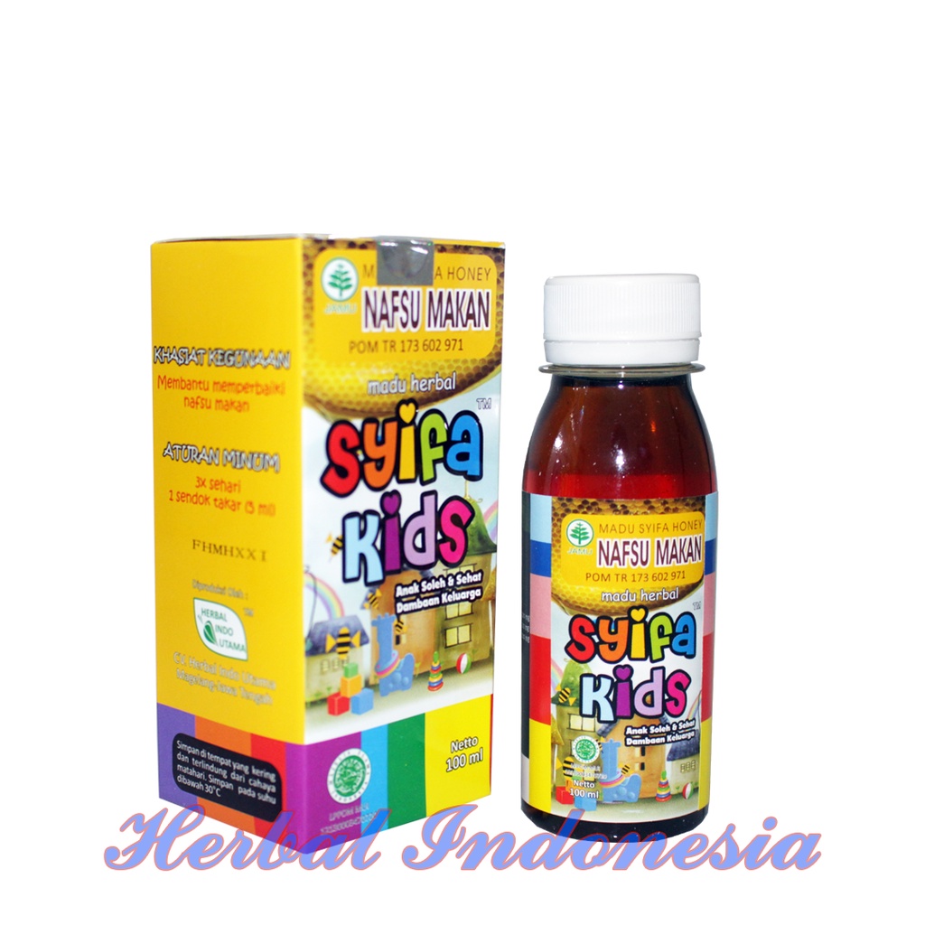 Madu Anak Herbal Syifa Kids HIU NAFSU MAKAN Isi 100ml - Cacingan, Sembelit, Masuk Angin, Gemuk