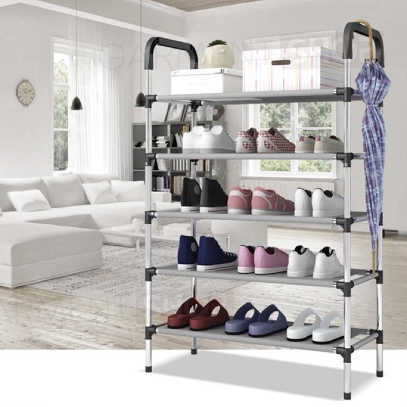 RAK SEPATU 5 SUSUN / RAK SENDAL 5 Layer Portable Plastik/Besi Multifungsi Tempat Sandal Simple Murah