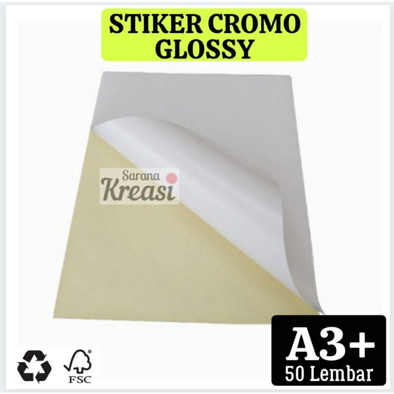 

Stiker Cromo Glossy A3+ isi 50 Lembar -- Sticker Labeling Chromo Kilap