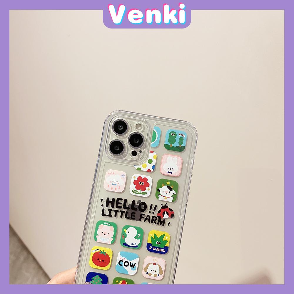 iPhone Case Silicone Soft Case TPU Clear Case Square Edge Camera Full Coverage Protection Shockproof Cartoon Cute For iPhone 13 Pro Max iPhone 12 Pro Max iPhone 11 iPhone 7 Plus