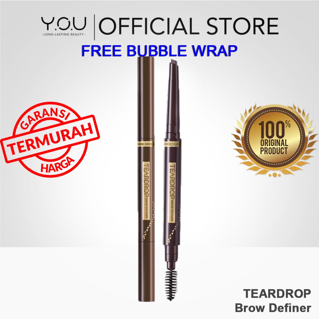 YOU Teardrop Brow Definer | Pensil Alis Waterproof Tahan Lama