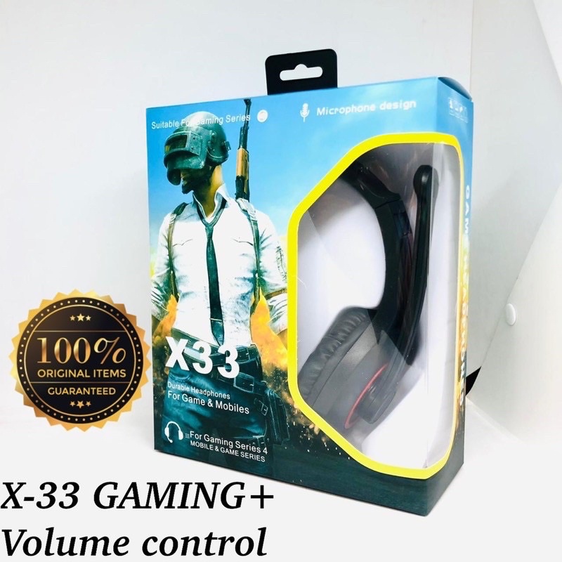 PROMO HEADPHONE BANDO SERI X-33 GAMING HEADSET VOLUME CONTROL