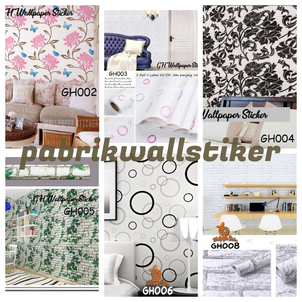 Wallpaper Sticker Wallpaper Hiasan dinding dekorasi Dinding 45cm x 9m Motif Beraneka Ragam