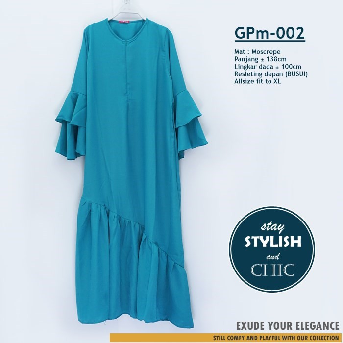 Gamis Polos Model Tangan Lonceng / Gamis Busui bahan Moscrepe GPm