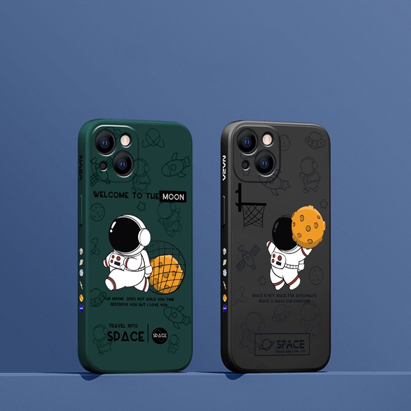 Hand strap + silicone astronaut case iphone 11 pro max 12/13 pro max Xs max XR 7plus/8plus 7/8/se2020 Square all-inclusive shockproof soft case