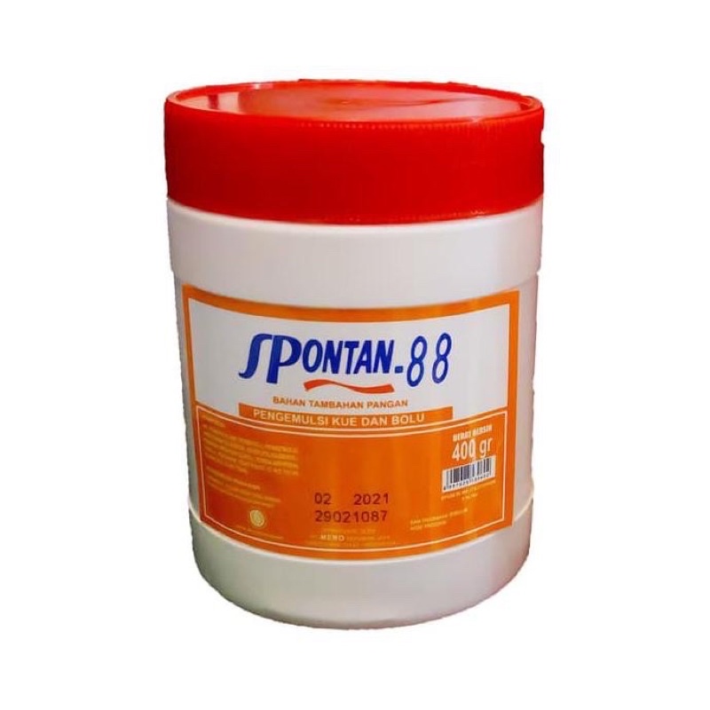 

SPONTAN-88 CAKE EMULSIFIER TOPLES 400G (Bahan Pelembut Kue dan Roti)