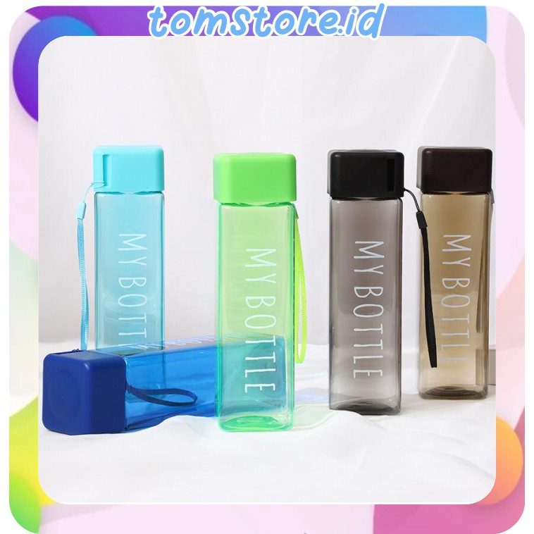 TOMSTORE.ID R159 My Bottle Petak Doff Botol Persegi Botol 500 ml Botol Minum Import Murah JKT COD