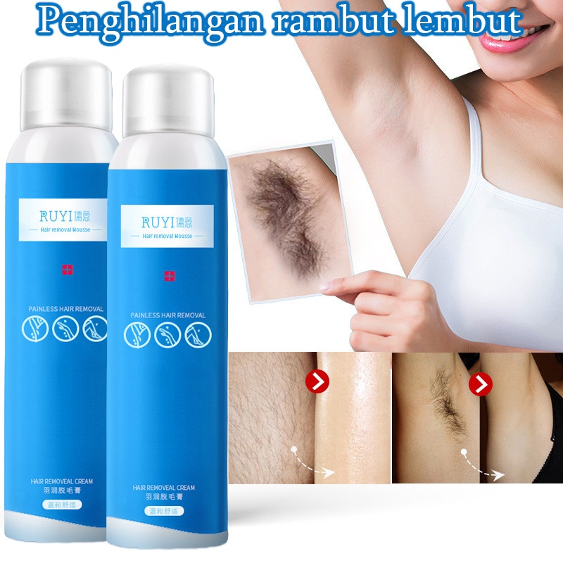 Spray Cream Krim Penghilang bulu permanen 150ml rambut Hair removal cream Rambut ketiak Penghilang bulu Bagian privat kaki Lengan Krim penghilang rambut cepat yang aman, lembut, tanpa rasa sakit, dan tidak menyebabkan iritasi