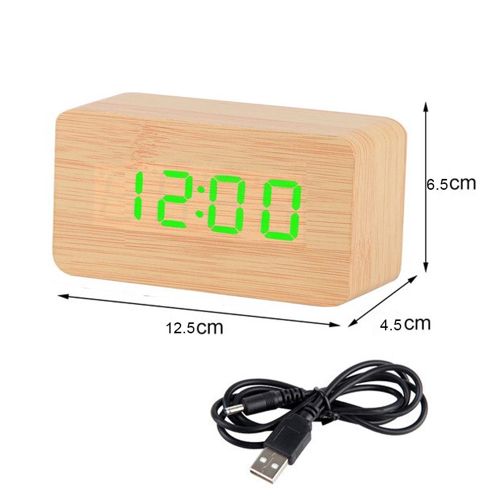 Jam Kayu Lampu Led Elegant Random / Wooden Clock Sedang / Medium