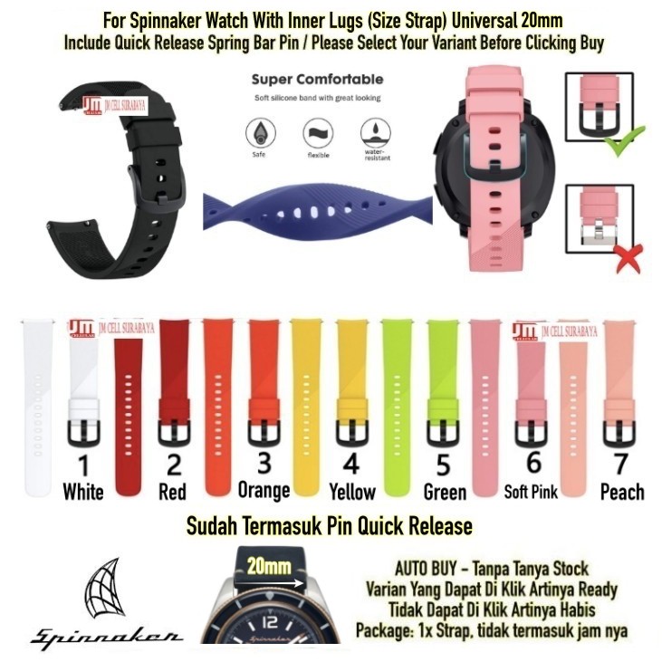 Tali Jam 20mm Watch Strap Spinnaker - Sport Rubber Active SIlikon