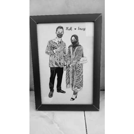 Sketsa 2 Wajah/Sketsa Wajah /sketsa wajah watercolour/sketsa wajah kado/sketsa/Lukisan/sketsa hitam 