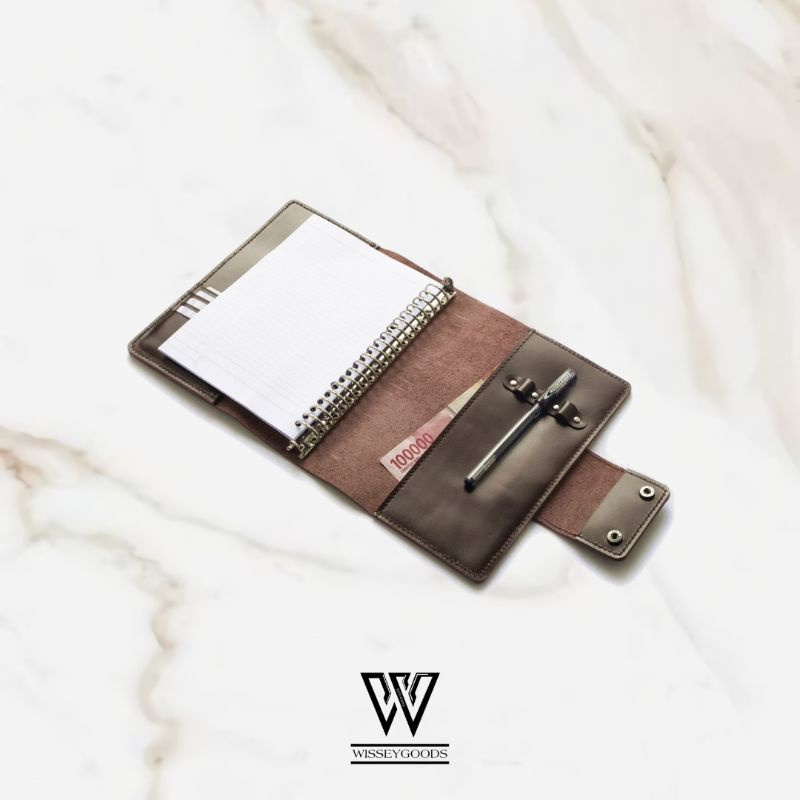 

Binder kulit asli A5 agenda ring loose leaf