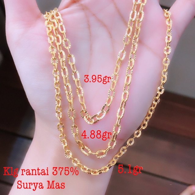 Kalung rantai dewasa emas 375%