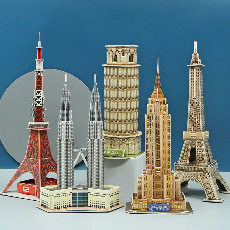 Puzzle 3D DIY bahan foam &amp; paper Tourist Attraction mainan puzzle edukasi anak (kado,pajangan,dekorasi)