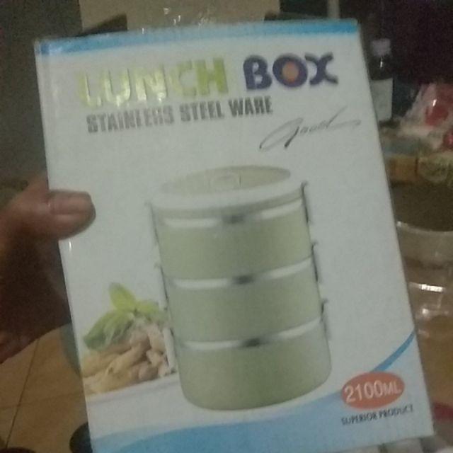 Lunch Box 3 Susun - Rantang Makanan Stainless Steel  - Colorful - Murah