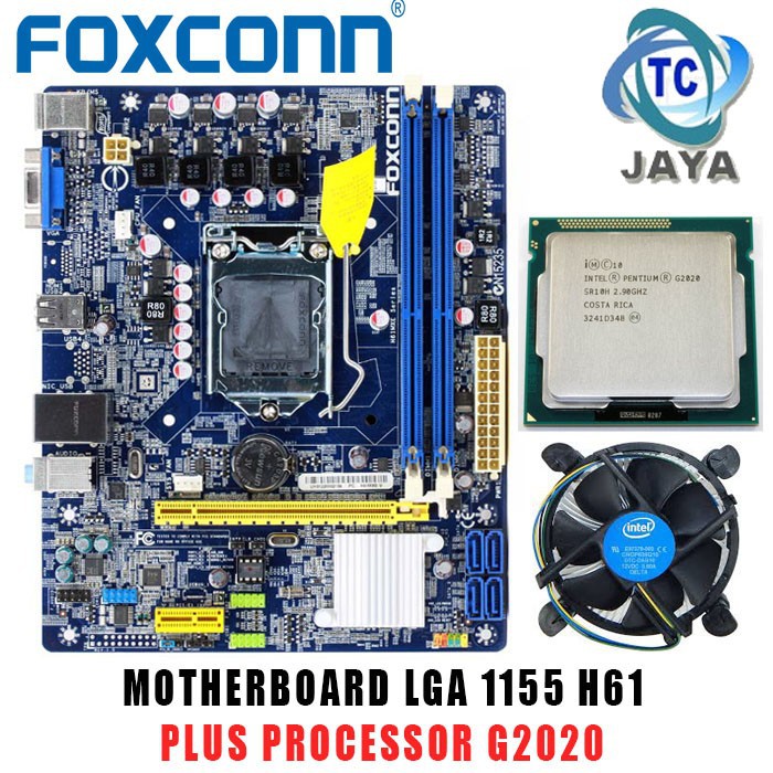 MAINBOARD/MOBO LGA 1155 H61 PLUS PROCESSOR PENTIUM G2020