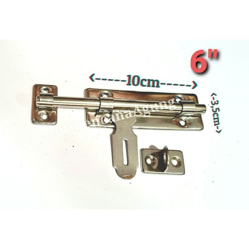 Grendel Overpal 6 inch stainless Kunci Selot pintu Slot Pintu Slot jendela 6 in slot overpal grendel