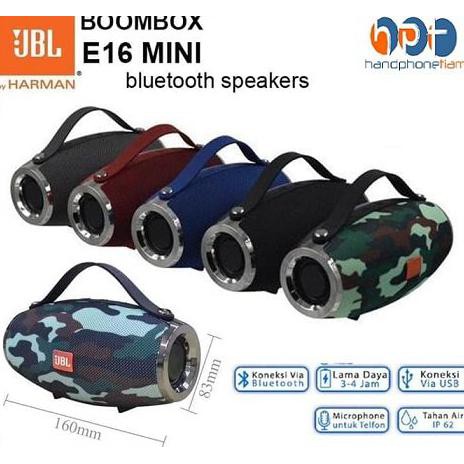 Jual Speaker Wireless Bluetooth JBL Boombox Mini E16 360 Wireless Portable Hot