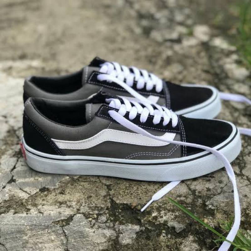 vans old skool sepatu pria sneakers hitam coklat fashion cowok