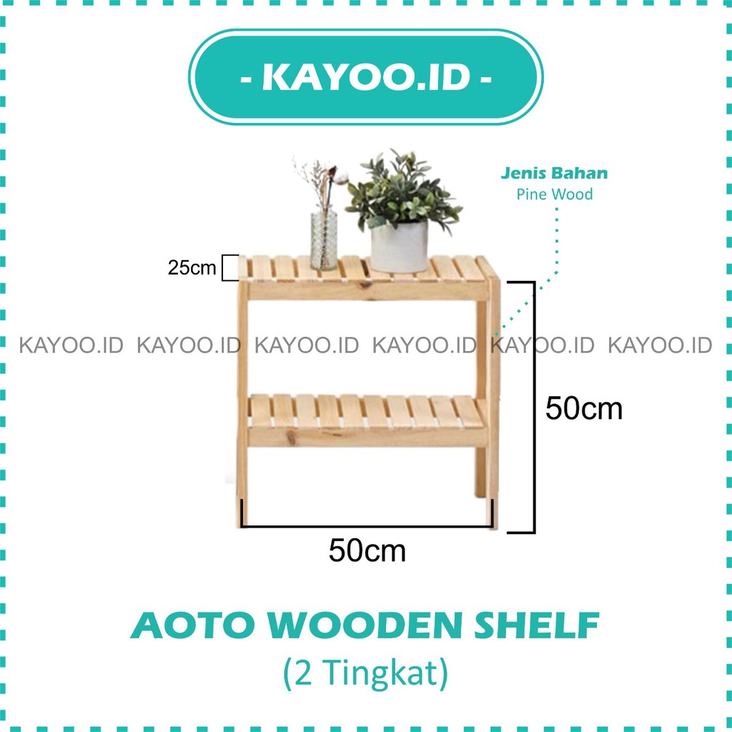  Kayoo ID OATA WOODEN SHELF RAK TANAMAN RAK SEPATU 