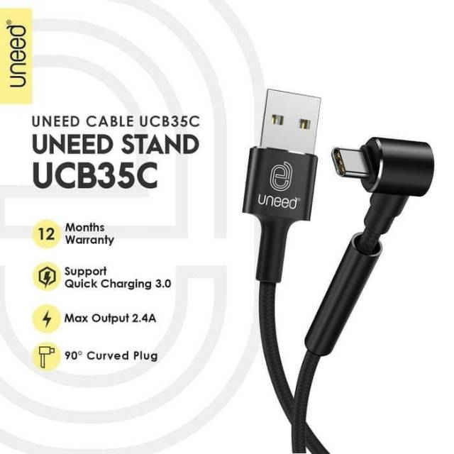 PRODUK UNEED ORIGINAL 100%
UNEED STAND Kabel Data Type C USB Quick Charger 3.0 Max 2.4A