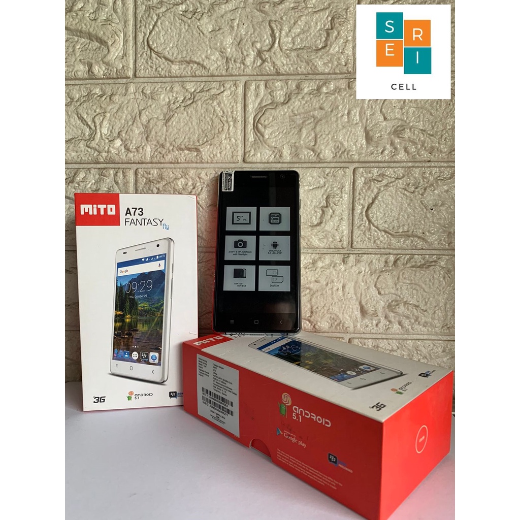HP MITO A73 Android Promo Cuci Gudang RAM 1GB Penyimpanan 8GB 5.1 Lollipop Plus SDCard VGen NEW 8GB