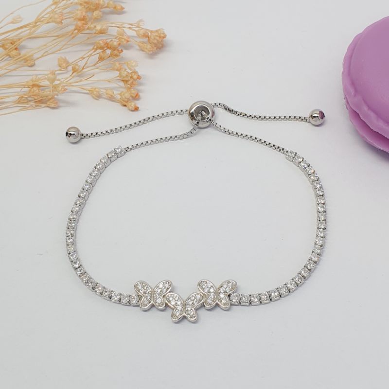 Gelang serut kupu-kupu ASLI SILVER925