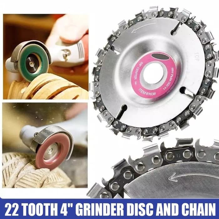 mata grinda gergaji disc chainsaw 4&quot; 22T wood carving disc saw chain 22 t circular mesin gerinda