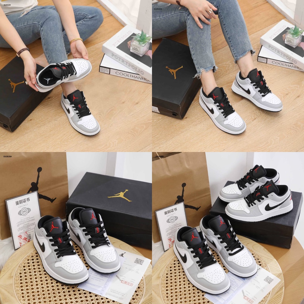 NK AJ Air Jordan 1 Low Leather With Rubber Women  Sneakers D10920 D10921