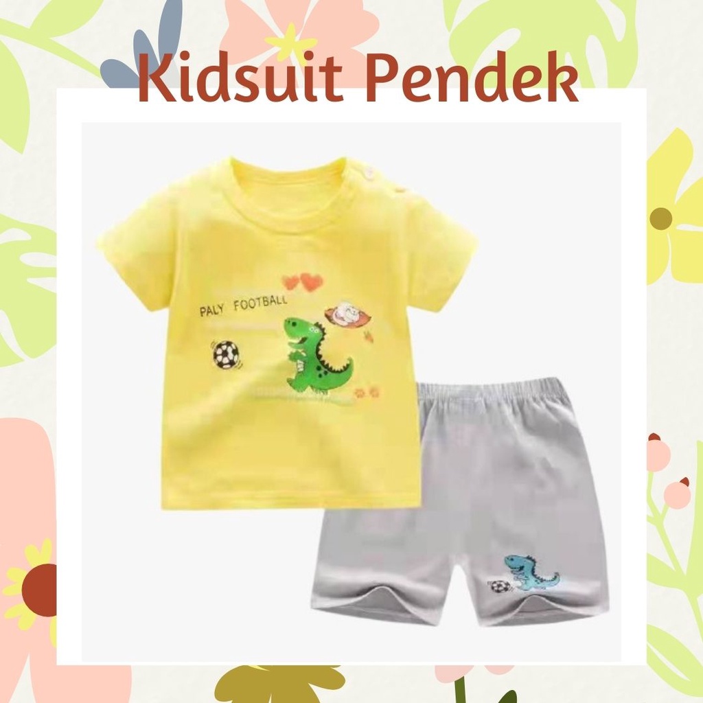 Plazababyku KIDS SUIT PENDEK H5 Setelan Anak Bahan Kaos Lengan + Celana Berkualitas Import ebv cowok NEW2