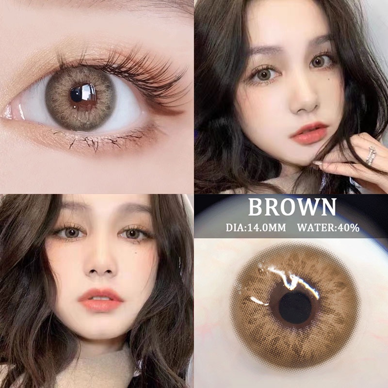 NEW【COD&amp;BARANG SPOT】 TAYLOR-GRAY SOFTLENS 2pcs BIG EYE Soft Colored Contact lens Yearly use ensa mata soflen mata Brightsoftlens soflens Mata Kore/DUBAI/TerbaikTahun Ini