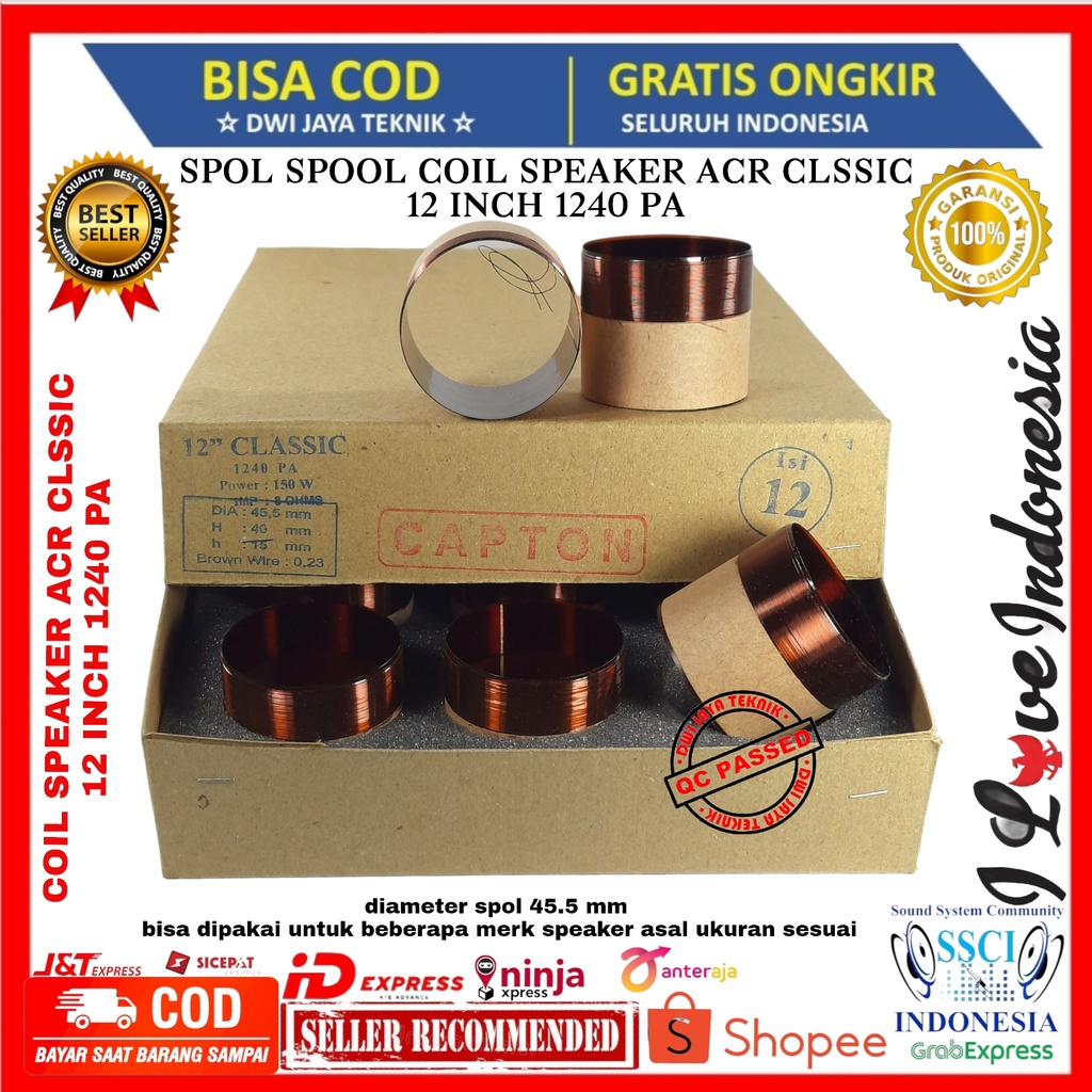 SPOL SPUL SPOOL COIL SPEAKER ACR CLSSIC 12 INCH 1240 PA