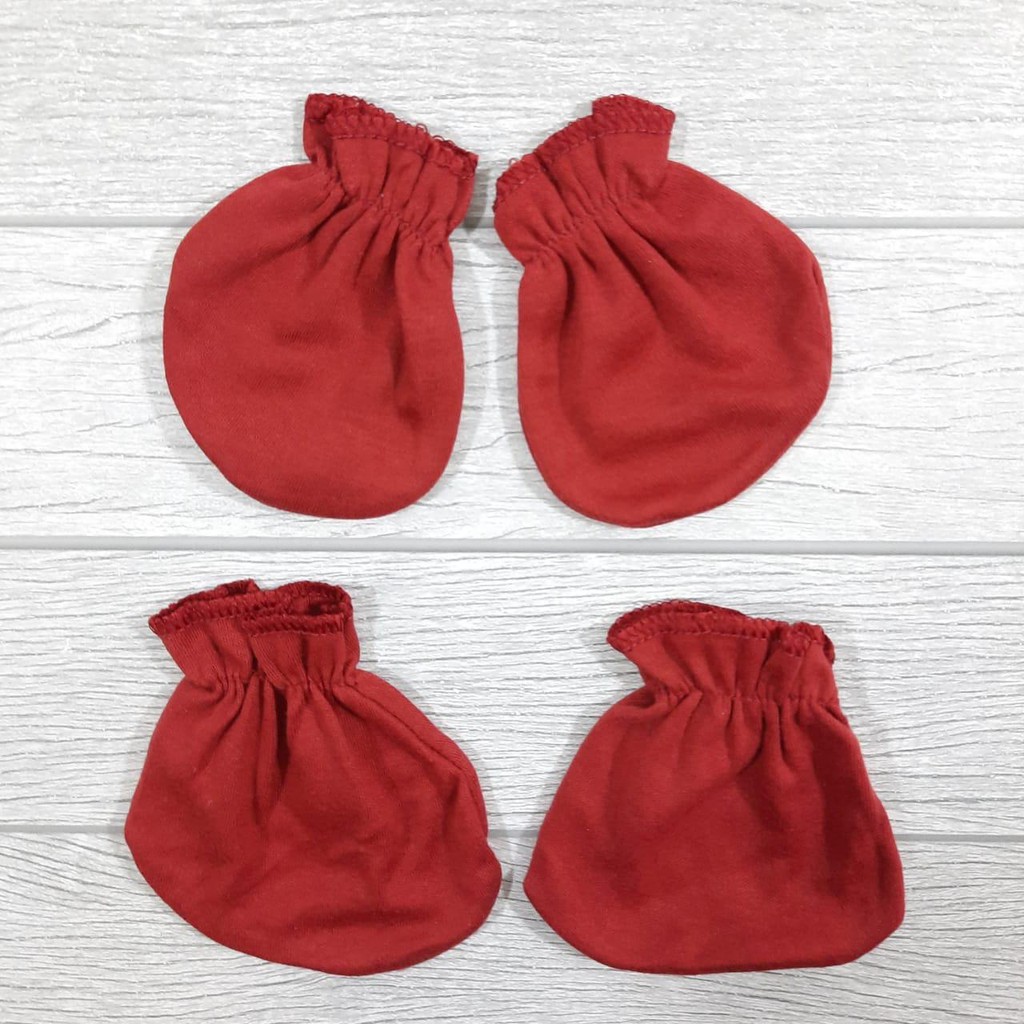 SALE!!! Sarung Tangan Bayi Set Nia Premium Polos Warna Tua