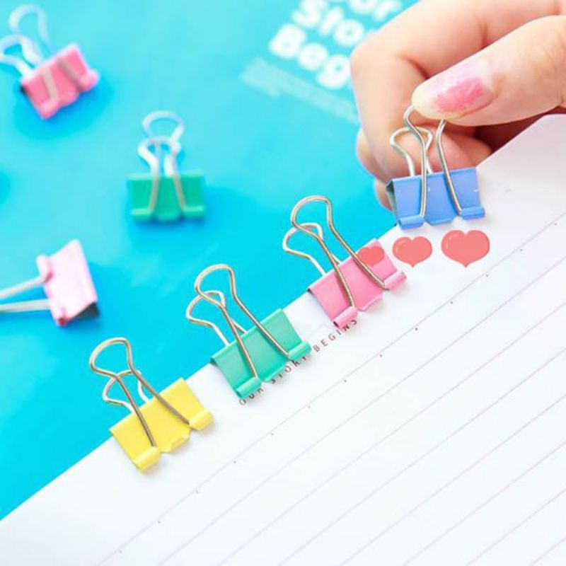 Paper Clip Binder Clip  Warna Warni / Jepitan Kertas Stainless