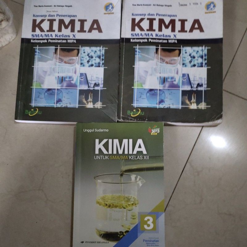 Buku kimia Kelas X penerbit Bailmu,  buku kimia kelas XII penerbit Erlangga